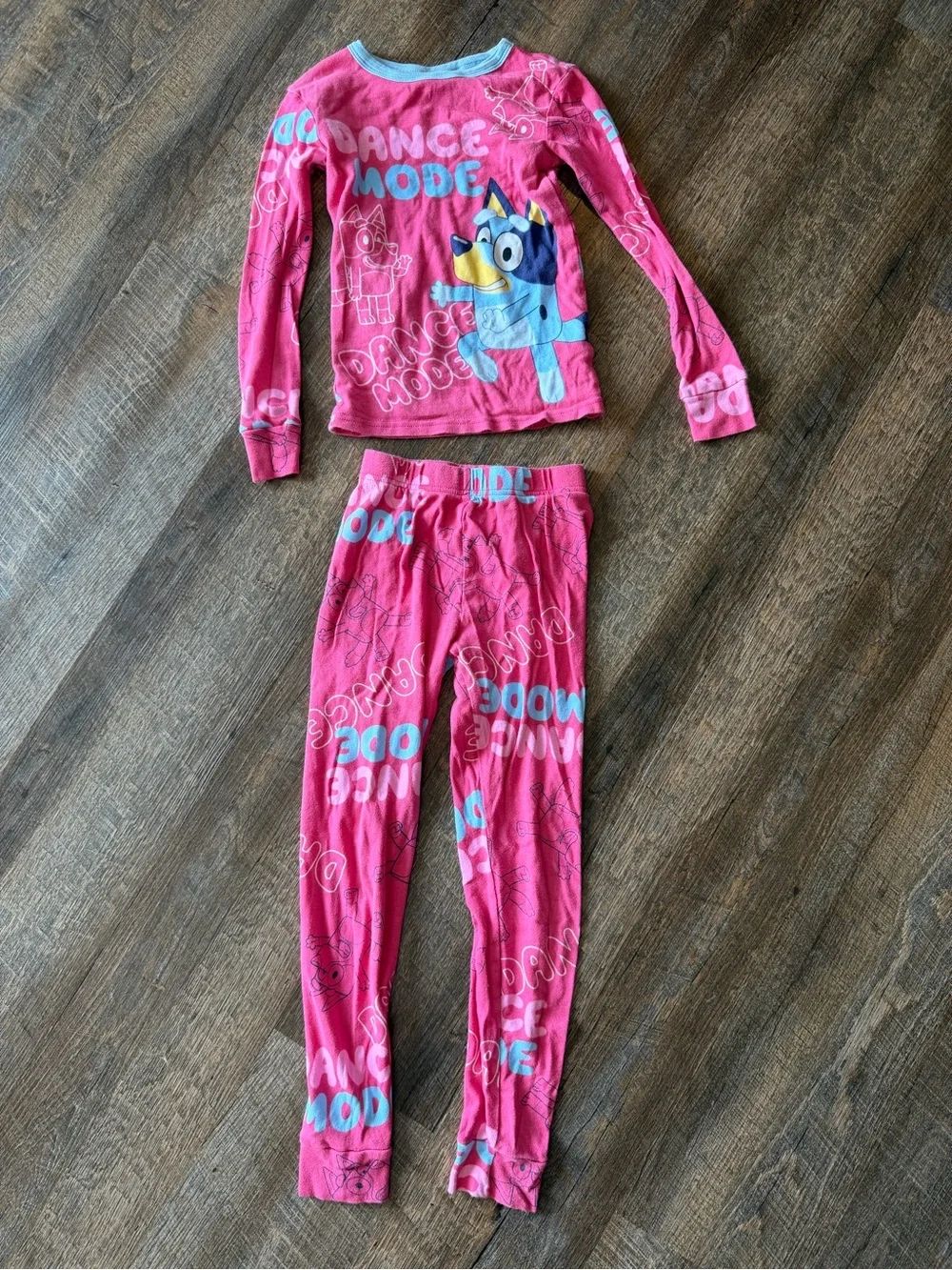 Bluey Girls Dance Mode Pink 2-Piece Pajama Set Size 8